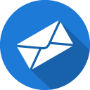 Icône courriel rond bleu
