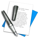 lettre stylo gris bleu