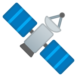 Icon satellite bleu gris