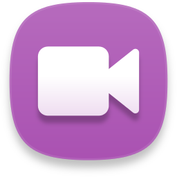 Icône video rond violet