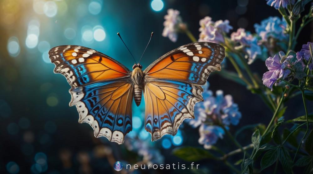 Papillon color symbolisant la rvlation et l'intuition offertes par les cartes divinatoires.