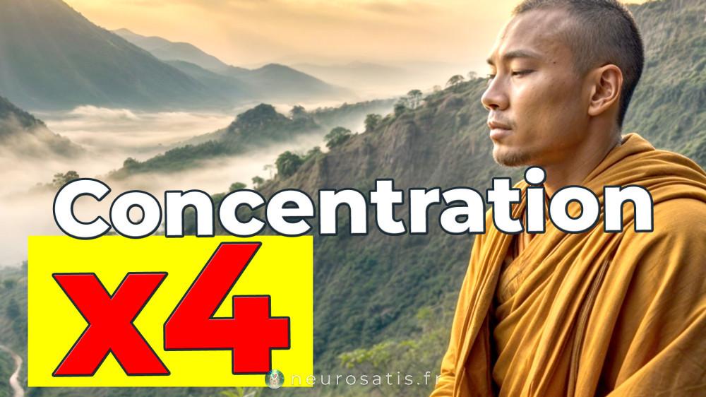 CONCENTRATION x4 avec cette TECHNIQUE de NEUROSCIENCES & moine TIBÉTAIN