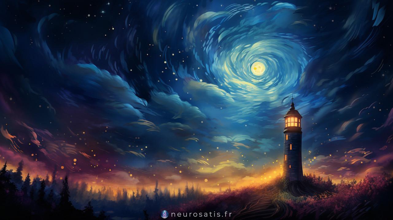 Phare dans la nuit